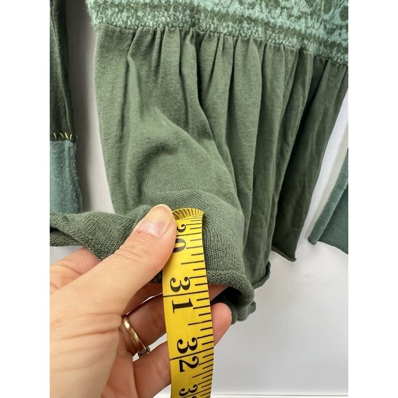 Free People Long Sweater Sage Green Long Sleeve Knit Cottagecore Tunic Sz M - Picture 9 of 9